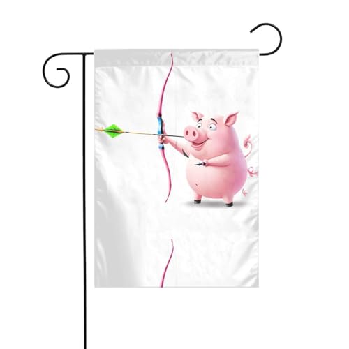 BROLEO Gartenflaggenmast mit rosa Schweinen, doppelseitig, 30,5 x 45,7 cm BROLEO Gartenflaggenmast mit rosa Schweinen, doppelseitig, 30,5 x 45,7 cm von BROLEO