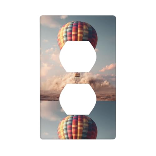 BROLEO Heißluftballon-Abhebungsdruck, Doppelsteckdose, Wandpaneel, dekorativ für Wohn- und Gewerbebereiche, 11,4 x 7 cm BROLEO Heißluftballon-Abhebungsdruck, Doppelsteckdose, Wandpaneel, dekorativ für Wohn- und Gewerbebereiche, 11,4 x 7 cm von BROLEO