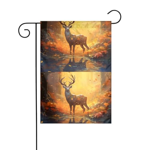 BROLEO Hirsch-Kunstdruck, Gartenflaggenmast für den Außenbereich, Innenhof, Dekoration, doppelseitig, 30,5 x 45,7 cm BROLEO Hirsch-Kunstdruck, Gartenflaggenmast für den Außenbereich, Innenhof, Dekoration, doppelseitig, 30,5 x 45,7 cm von BROLEO