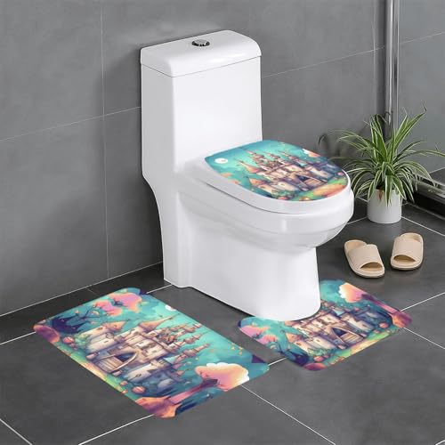 BROLEO Klassischer Schlossdruck, rutschfeste Bodenmatte, dreiteiliges Set, Badezimmerteppich, rutschfest, langlebig BROLEO Klassischer Schlossdruck, rutschfeste Bodenmatte, dreiteiliges Set, Badezimmerteppich, rutschfest, langlebig von BROLEO