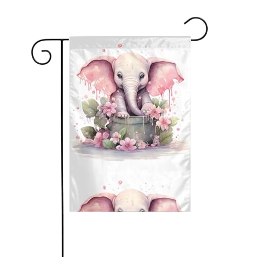 BROLEO Kleiner rosa Elefant beim Baden Druck Gartenflaggenmast Outdoor Hofdekoration doppelseitig 30,5 x 45,7 cm BROLEO Kleiner rosa Elefant beim Baden Druck Gartenflaggenmast Outdoor Hofdekoration doppelseitig 30,5 x 45,7 cm von BROLEO