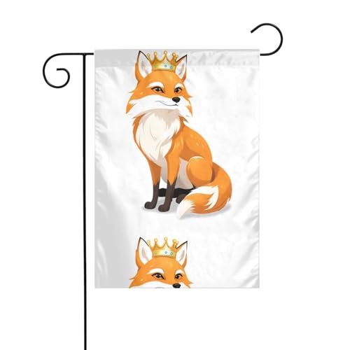 BROLEO Krone Fuchs Avatar Druck Garten Fahnenmast Outdoor Hofdekoration doppelseitig 30,5 x 45,7 cm von BROLEO