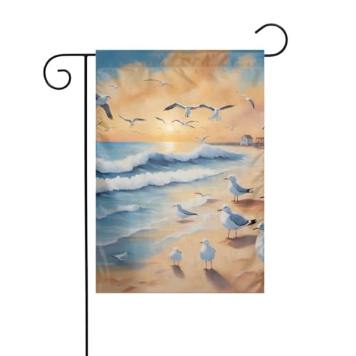 BROLEO Luftgestützte Möwen Druck Garten Fahnenmast Outdoor Hof Dekoration Mode 30,5 x 45,7 cm von BROLEO