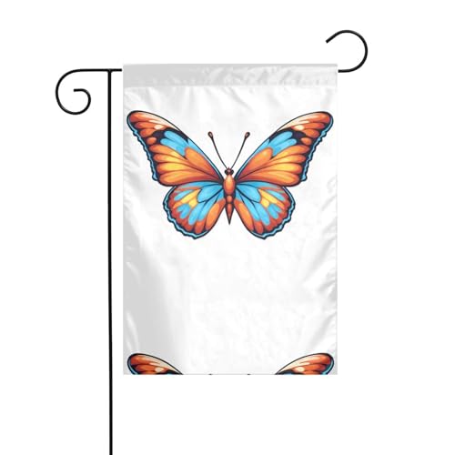 BROLEO M- Bunte Schmetterlinge Druck Garten Fahnenmast Outdoor Hof Dekoration Mode 30,5 x 45,7 cm von BROLEO