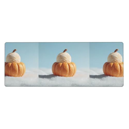 BROLEO Mauspad mit Kürbis- und Eiscreme-Druck, extra groß, für Computer, Büro, rutschfest, Gaming-Tastatur, verdickte Version, 30,5 x 80 cm BROLEO Mauspad mit Kürbis- und Eiscreme-Druck, extra groß, für Computer, Büro, rutschfest, Gaming-Tastatur, verdickte Version, 30,5 x 80 cm von BROLEO