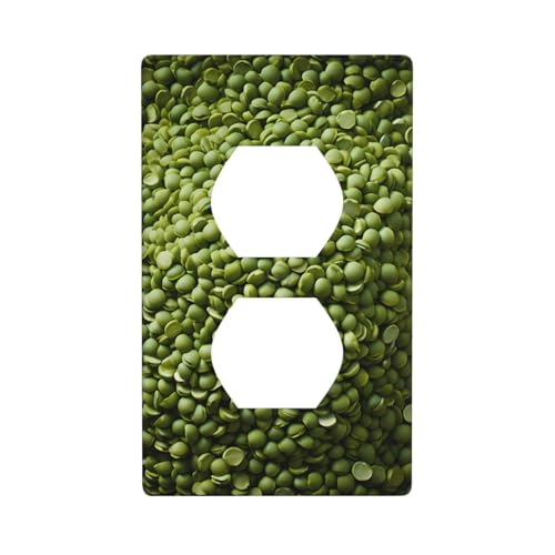BROLEO Mung Beans Printing Doppelsteckdose Wandpaneel dekorativ für Wohn- und Gewerbebereiche 11,4 x 7 cm von BROLEO