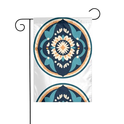 BROLEO Retro-Muster, runder Teppichdruck, Gartenflaggenmast, Outdoor-Hofdekoration, modisch, 30,5 x 45,7 cm BROLEO Retro-Muster, runder Teppichdruck, Gartenflaggenmast, Outdoor-Hofdekoration, modisch, 30,5 x 45,7 cm von BROLEO