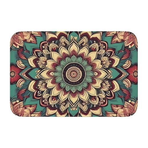 BROLEO Rutschfeste, verdickte Bodenmatte, Vintage-Mandala-Blumendruck, rutschfest, leicht zu reinigen, langlebig, perfekt für WC, Badezimmer, 60 x 40 cm BROLEO Rutschfeste, verdickte Bodenmatte, Vintage-Mandala-Blumendruck, rutschfest, leicht zu reinigen, langlebig, perfekt für WC, Badezimmer, 60 x 40 cm von BROLEO