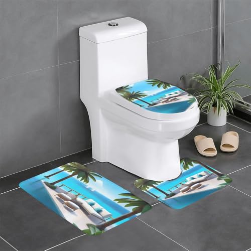 BROLEO Rutschfeste Bodenmatte mit Aufdruck "Love Island on the S", dreiteilig, Badezimmerteppich, rutschfest, langlebig BROLEO Rutschfeste Bodenmatte mit Aufdruck "Love Island on the S", dreiteilig, Badezimmerteppich, rutschfest, langlebig von BROLEO