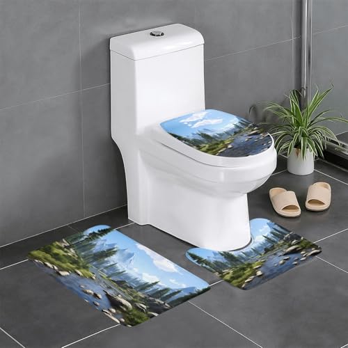 BROLEO Rutschfeste Bodenmatte mit Nationalpark-Druck, dreiteiliges Set, Badezimmerteppich, rutschfest, langlebig BROLEO Rutschfeste Bodenmatte mit Nationalpark-Druck, dreiteiliges Set, Badezimmerteppich, rutschfest, langlebig von BROLEO
