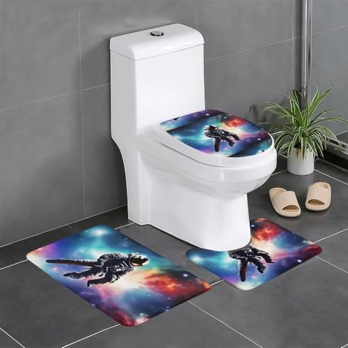 BROLEO Rutschfeste Bodenmatten-Set, Motiv: Galaxie, Weltraum, Kunstdruck, Badezimmerteppiche für ultimativen Komfort, Hauptbadezimmer, 3-teilig BROLEO Rutschfeste Bodenmatten-Set, Motiv: Galaxie, Weltraum, Kunstdruck, Badezimmerteppiche für ultimativen Komfort, Hauptbadezimmer, 3-teilig von BROLEO