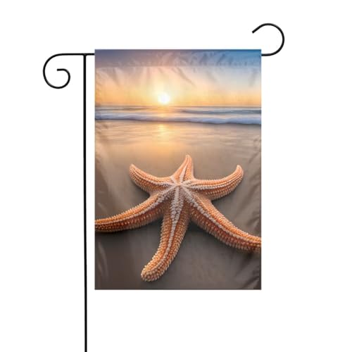 BROLEO Seestern Ozean Strand Druck Garten Fahnenmast Outdoor Hof Dekoration Mode 30,5 x 45,7 cm von BROLEO