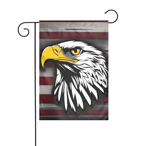 BROLEO US-Armee Coole amerikanische Flagge Adler Druck Garten Fahnenmast Outdoor Hof Dekoration Mode 30,5 x 45,7 cm von BROLEO
