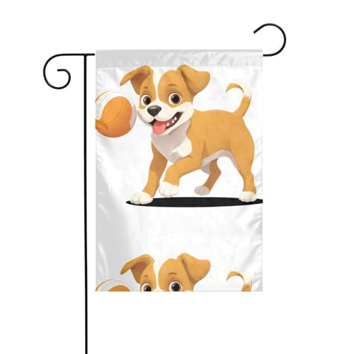 BROLEO Welpe beißender Kugeldruck Gartenflaggenmast Outdoor Hofdekoration doppelseitig 30,5 x 45,7 cm BROLEO Welpe beißender Kugeldruck Gartenflaggenmast Outdoor Hofdekoration doppelseitig 30,5 x 45,7 cm von BROLEO