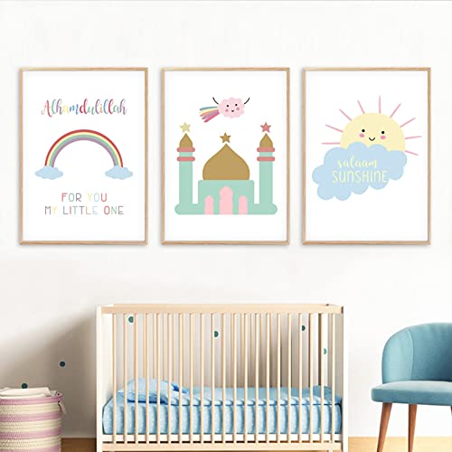 Cartoon Regenbogen Islamische Leinwand Malerei Kindergarten Wand Kunst Bild Poster Bild Für Kinderzimmer Geburtstag Home Dekoration/Kein Rahmen Cartoon Regenbogen Islamische Leinwand Malerei Kindergarten Wand Kunst Bild Poster Bild Für Kinderzimmer Geburtstag Home Dekoration/Kein Rahmen von BROLEO