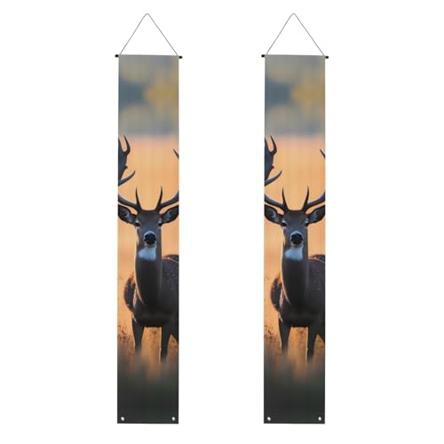 Graduation Veranda Banner BROLEO Natur Wildtier Hirsche Drucke Dekor Banner Türschild für Outdoor Indoor Yard Party 30,5 x 180,9 cm von BROLEO