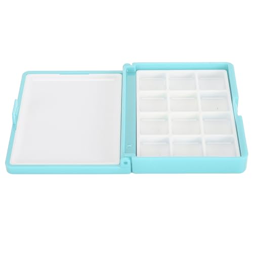 Leere Aquarellbox, Farbaufbewahrung, Palettenbox, tragbar, für Camping, Zuhause, Blau (12 Fächer) von BROLEO