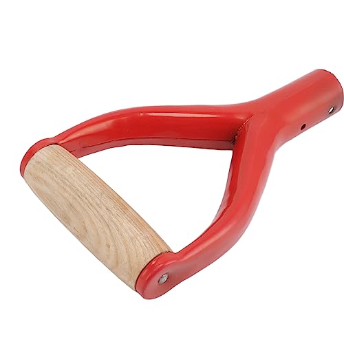 Spatengriff, ergonomisches Design, Y-förmig, verhindert Verformung, 31 cm Innendurchmesser, Schaufelgriff mit Holzgriff für Rechenwerkzeuge (rot) von BROLEO