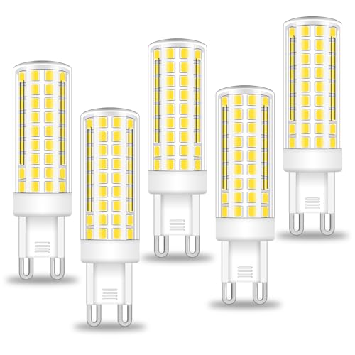 BROLSKUN G9 LED Kaltweiss 9W Mais Kompakt Birne Hell Licht für Stehlampe Deckenleuchte G9-Sockel 6000K Enegiesparende 220V Kein Flackern Ersatz 70W 80W, 5er Pack BROLSKUN G9 LED Kaltweiss 9W Mais Kompakt Birne Hell Licht für Stehlampe Deckenleuchte G9-Sockel 6000K Enegiesparende 220V Kein Flackern Ersatz 70W 80W, 5er Pack von BROLSKUN