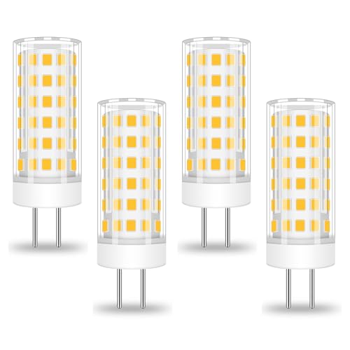 BROLSKUN Gy6.35 Led 12V 6W Ersatz 50w 60W GY6.35 Halogenlampen Warmweiß 600LM 12V-Niedervoltlampe G6.35 Bipin Sockel 2700K Stromsparer Niedervoltlampe 4er Pack von BROLSKUN