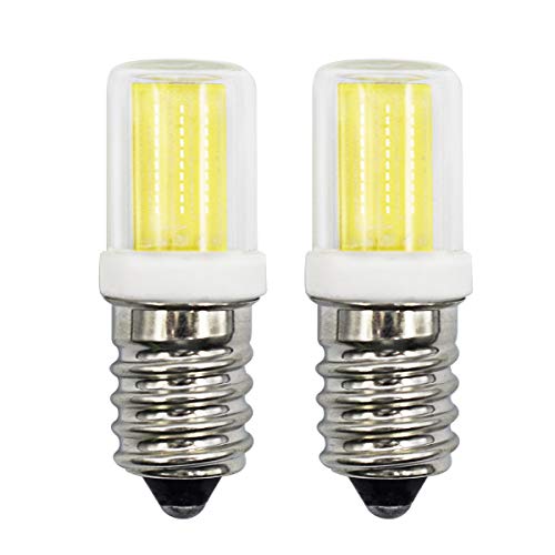 BROLSKUN E14 LED Kühlschranklampe 2W Ersatz Glühlampe 15W-25W Kaltweiß 6000K 220LM E14 Kleine Edison Schraube Mini Glühbirne für Salzlampe, Nähmaschinen, Dunstabzugshauben AC 220V-240V (2er Pack) von BROLSKUN