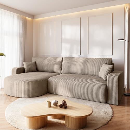 BROMARKT Ecksofa mit Schlaffunktion und Bettkasten Cordstoff Sofa Dreisitzer Schlafsofa Eckcouch Relaxsofa für Wohnzimmer Wohnlandschaft L-Form Bisk 275x170x85cm Beige BROMARKT Ecksofa mit Schlaffunktion und Bettkasten Cordstoff Sofa Dreisitzer Schlafsofa Eckcouch Relaxsofa für Wohnzimmer Wohnlandschaft L-Form Bisk 275x170x85cm Beige von BROMARKT