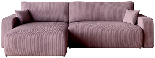BROMARKT Sofa mit Schlaffunktion Couch L Cordstoff Sofa Bettkasten Schlafsofa für Wohnzimmer freistehend PUMI L Relaxsofa 3 sitzer 274x148x82 cm Rosa BROMARKT Sofa mit Schlaffunktion Couch L Cordstoff Sofa Bettkasten Schlafsofa für Wohnzimmer freistehend PUMI L Relaxsofa 3 sitzer 274x148x82 cm Rosa von BROMARKT