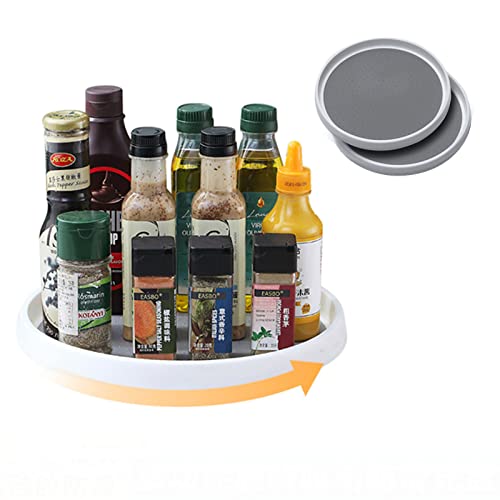 2 Stück Gewürzregal Drehbar,Gewürzregal Drehteller,Drehbares Gewürzregal Organizer für Gewürze und Vorratsdosen,Gewürzregal für Schranktür,Küchen Gewürzhalter Organizer,Gewürzregal Stehend (2 x 25cm) von BROSEBEAQ