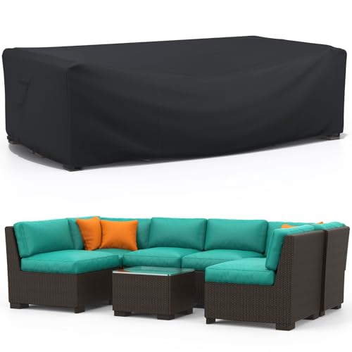 BROSYDA Abdeckung Gartenmöbel Winterfest (242x162x100cm), Wasserdicht, 600D Polyester Oxford, Anti-UV, Abdeckplane für Garten Sofa Staubdicht Outdoor, Tisch, Stühle von BROSYDA