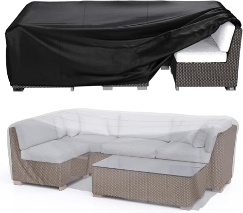 BROSYDA Schutzhülle Gartenmöbel (200x160x70cm), Gartenmöbel Abdeckung Wasserdicht 600D ,mit Großem Lufteinlass, Gartenmöbel Abdeckung für Sofa, Tisch, Stühle, Gartentische Terrassenmöbel von BROSYDA