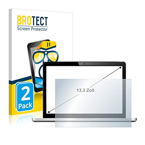 BROTECT 13.3" Schutzfolie für Notebooks mit 13,3 Zoll (33.8 cm) [270 x 203 mm, 4:3] (2 Stück) - Klare Displayschutz-Folie Made in Germany von BROTECT