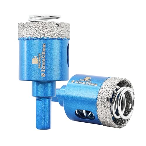 BRSCHNITT Diamant Fliesenbohrer Diamantbohrerr 2pcs32mm - Diamant Bohrkrone mit Feder für Keramik, Granit, Porzellan, Fliesen, Feinsteinzeug, Mauerwerk, Marmor BRSCHNITT Diamant Fliesenbohrer Diamantbohrerr 2pcs32mm - Diamant Bohrkrone mit Feder für Keramik, Granit, Porzellan, Fliesen, Feinsteinzeug, Mauerwerk, Marmor von BRSCHNITT