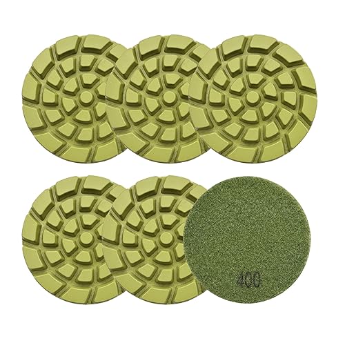 Diamant Beton Polierpads - BRSCHNITT 6 Stück 4 Zoll Körnung #400 Harzbindung Pads erneuern Betonboden Erneuerung Reparaturscheibe von BRSCHNITT