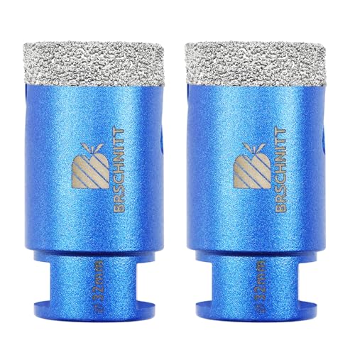 Diamant Fliesenbohrer 35mm - BRSCHNITT M14 Diamantbohrer Lochsäge für Fliesen Porzellan Keramik Marmor Granit Bohrungen, für Winkelschleifer(2 stücke) von BRSCHNITT