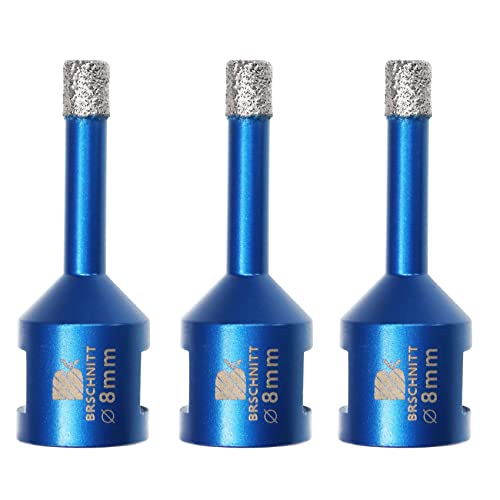 Diamant Fliesenbohrer 8mm - 3 stücke M14 Diamantbohrer Lochsäge für Fliesen Porzellan Keramik Marmor Granit Bohrungen, für Winkelschleifer Diamant Fliesenbohrer 8mm - 3 stücke M14 Diamantbohrer Lochsäge für Fliesen Porzellan Keramik Marmor Granit Bohrungen, für Winkelschleifer von BRSCHNITT