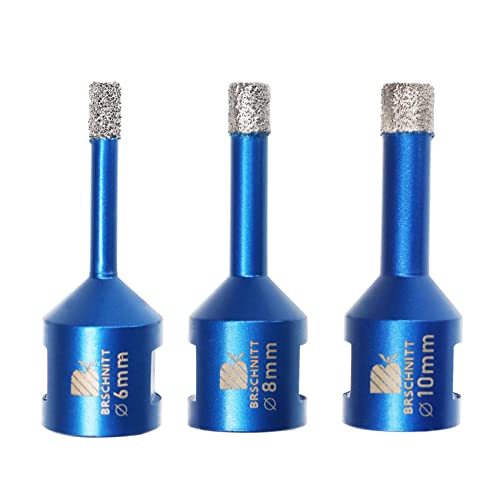 BRSCHNITT Diamant Fliesenbohrer 6 8 10mm - 3 stücke M14 Diamantbohrer Lochsäge für Fliesen Porzellan Keramik Marmor Granit Bohrungen von BRSCHNITT