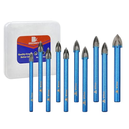 Diamantbohrer Fliesenbohrer Set - BRSCHNITT 10 Stück Diamant Bohrkrone - Lochsäge für Keramik,Granit,Porzellan,Fliesen,Feinsteinzeug,Mauerwerk, Marmor,Mauerwerk Diamantbohrer Fliesenbohrer Set - BRSCHNITT 10 Stück Diamant Bohrkrone - Lochsäge für Keramik,Granit,Porzellan,Fliesen,Feinsteinzeug,Mauerwerk, Marmor,Mauerwerk von BRSCHNITT