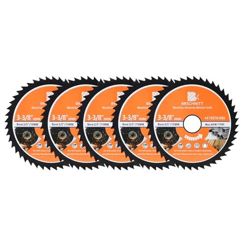 HSS Kreissägeblatt 85mm - BRSCHNITT 44T 15mm Bohrung Trennscheiben für Holz, Kupfer, Aluminium, Kunststoff und Weichmetall(5er-Set) von BRSCHNITT