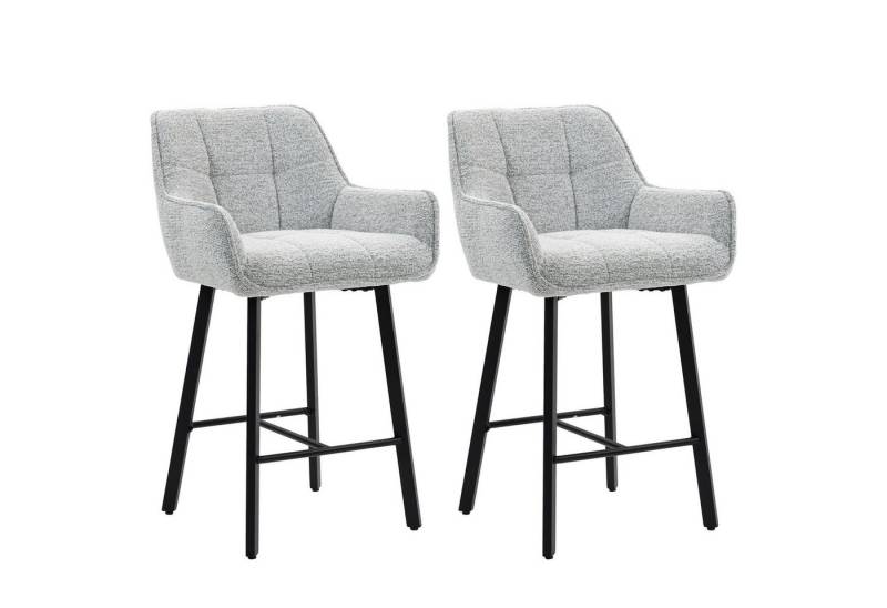 BRTHORY Barhocker 2er Set, höhenverstellbare Küchenhocker mit Rückenlehne (2 St), Fußstütze und Metallgestell, 54x57x91cm von BRTHORY