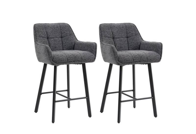 BRTHORY Barhocker 2er Set, höhenverstellbare Küchenhocker mit Rückenlehne (2 St), Fußstütze und Metallgestell, 54x57x91cm von BRTHORY