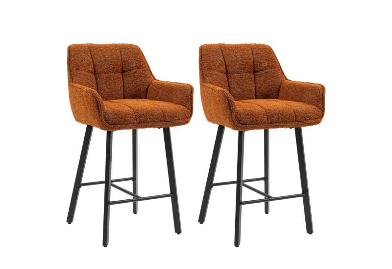 BRTHORY Barhocker 2er Set, höhenverstellbare Küchenhocker mit Rückenlehne (2 St), Fußstütze und Metallgestell, 54x57x91cm von BRTHORY