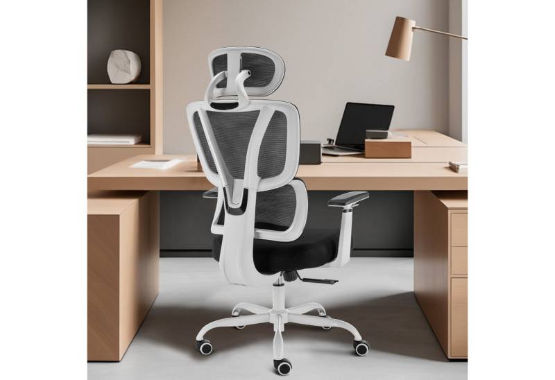 BRTHORY Bürostuhl Ergonomischer Verstellbare Lendenwirbelstütze/Kopfstütz/Wippfunktion von BRTHORY
