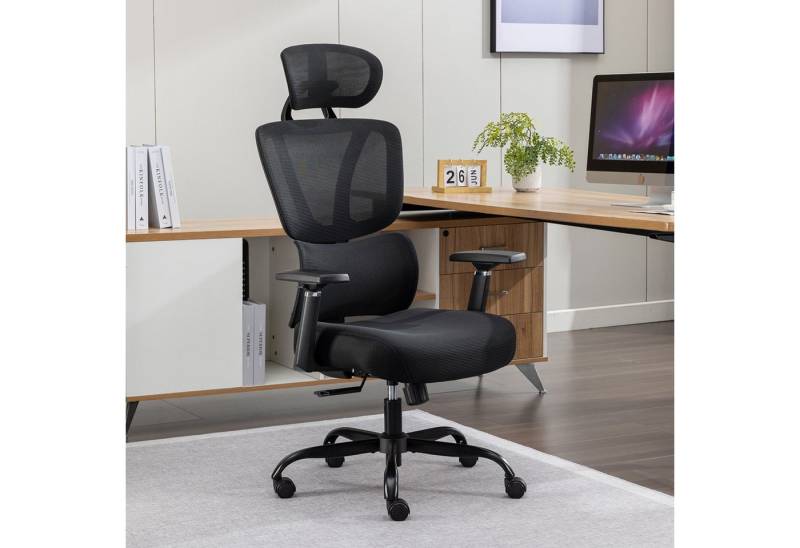 BRTHORY Bürostuhl Ergonomischer Verstellbare Lendenwirbelstütze/Kopfstütz/Wippfunktion von BRTHORY
