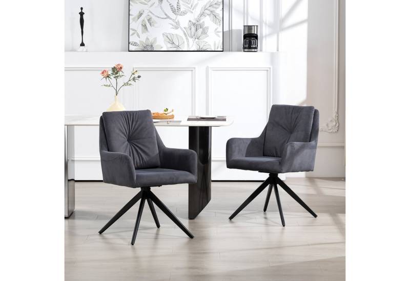 BRTHORY Esszimmerstuhl 2er-Set Sessel Drehbar Küchenstuhl, Drehstuhl von BRTHORY
