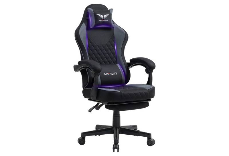 BRTHORY Gaming-Stuhl Ergonomischer Gaming Sessel, Schreibtischstuhl – Racing-Design (1 St), mit Fußstütze und Linkage-Armlehnen von BRTHORY