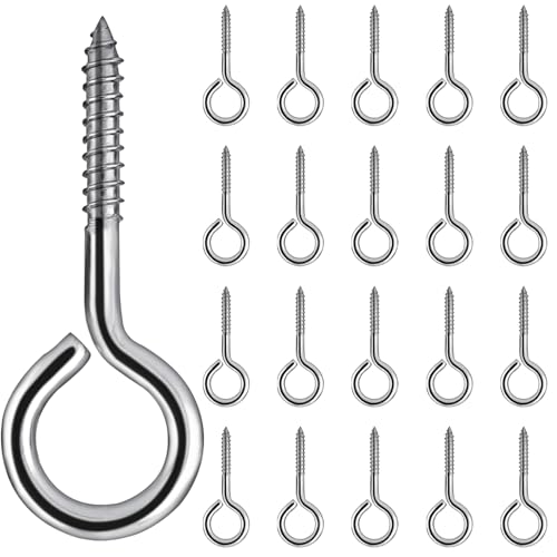 BRTNUP 5 Stück Ösenschraube Edelstahl M8 x 110mm, Ringschraube Schraubösen Ösenhaken für Hängematten, Blumenampel, Markisen, Hängesessel (Silber) von BRTNUP