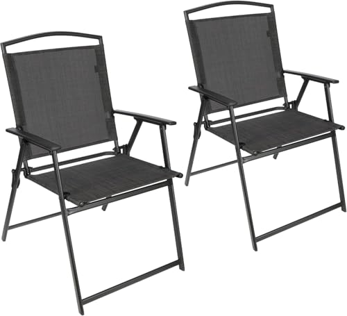 BRUBAKER 2er Set Gartenstuhl Bergamo - Campingstuhl bis 100 kg - Wetterfest und platzsparend - Balkonstuhl klappbar - Klappstuhl für Camping Garten Terrasse und Balkon - Dunkelgrau BRUBAKER 2er Set Gartenstuhl Bergamo - Campingstuhl bis 100 kg - Wetterfest und platzsparend - Balkonstuhl klappbar - Klappstuhl für Camping Garten Terrasse und Balkon - Dunkelgrau von BRUBAKER
