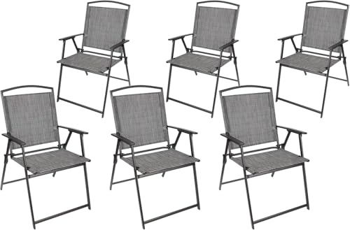 BRUBAKER 6er Set Gartenstuhl Bergamo - Campingstuhl wetterfest und platzsparend - Balkonstuhl klappbar - Klappstuhl für Camping Garten Terrasse und Balkon - Grau Meliert BRUBAKER 6er Set Gartenstuhl Bergamo - Campingstuhl wetterfest und platzsparend - Balkonstuhl klappbar - Klappstuhl für Camping Garten Terrasse und Balkon - Grau Meliert von BRUBAKER