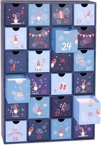 BRUBAKER Adventskalender zum Befüllen - Wichtel Zwerge Blau - DIY Weihnachtskalender mit 24 Türchen für Gutscheine, Süßigkeiten und andere Überraschungen - 39 cm groß aus Pappe BRUBAKER Adventskalender zum Befüllen - Wichtel Zwerge Blau - DIY Weihnachtskalender mit 24 Türchen für Gutscheine, Süßigkeiten und andere Überraschungen - 39 cm groß aus Pappe von BRUBAKER
