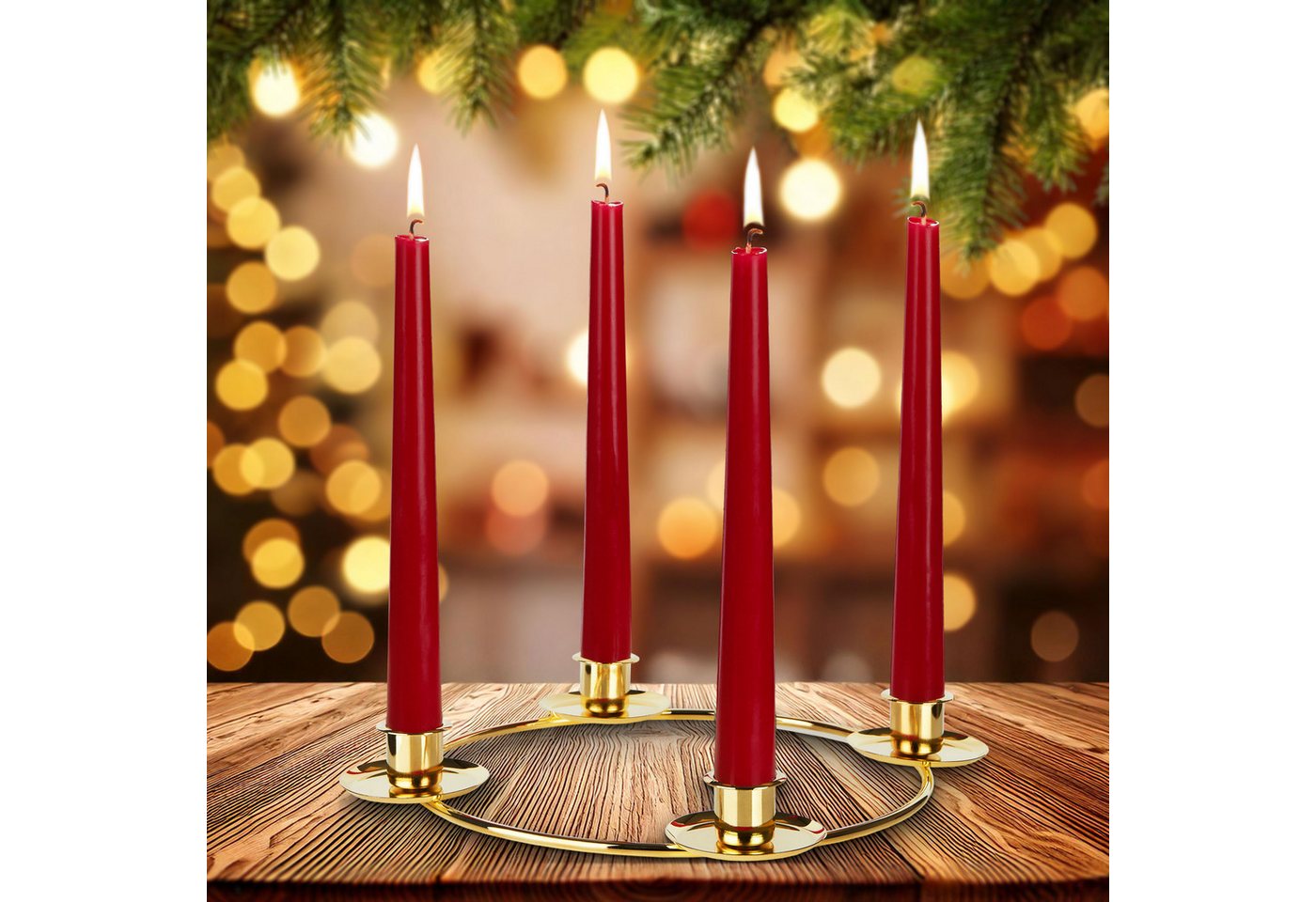 BRUBAKER Adventskranz Kerzenhalter für 4 Kerzen - 22 cm Adventsring für Stabkerzen, Adventskerzenhalter Ring - Kerzenständer aus Metall für Adventskranz BRUBAKER Adventskranz Kerzenhalter für 4 Kerzen - 22 cm Adventsring für Stabkerzen, Adventskerzenhalter Ring - Kerzenständer aus Metall für Adventskranz von BRUBAKER